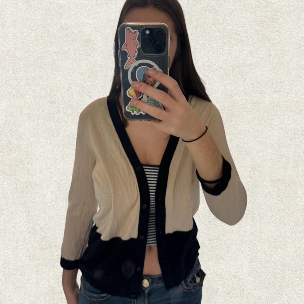 Kate Spade Black and Cream Cardigan